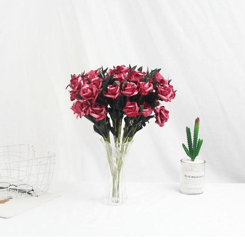 Simulation Foam Rose Fake Bouquet Living Room Flower Arrangement Fake Flower Desktop Decoration Photo Hand Stick Flower