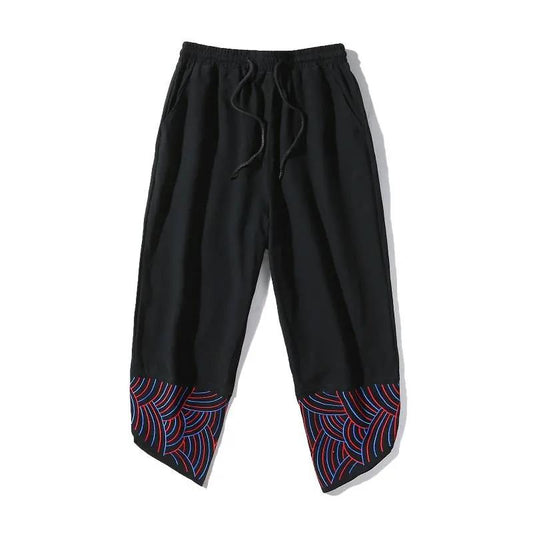Summer Nine-point Pants Men's Cotton and Linen Plus Size Harem Pants Loose Shirt Chinese Style Men's Clothing
