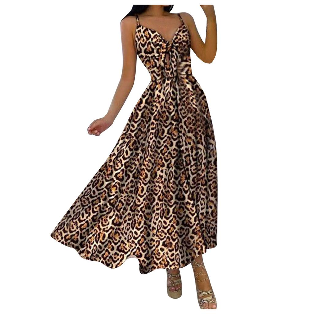 Women Button Casual Sleeveless Camis Vest V-Neck Ladies Long Dress