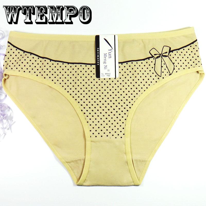 WTEMPO 6 Pcs/Lot Woman Cotton Cute Underwear  Panties Plus Size L-XXXL Sexy Briefs