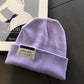 Unisex Knitted Beanie Hat Winter Solid Color Warm Hat Ladies Crochet Ski Leisure Skull Hat