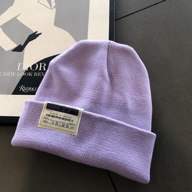 Unisex Knitted Beanie Hat Winter Solid Color Warm Hat Ladies Crochet Ski Leisure Skull Hat