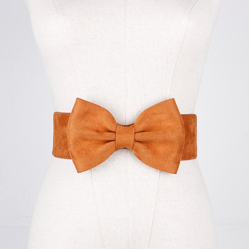 Dress with Big Bow Waist Elastic Elastic Wide Waist Girdle Female Leopard Girdle