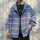 Fat Men's Japanese Woolen Plaid Jacket Men's Jacket Men's Loose Large Size 200 Kg