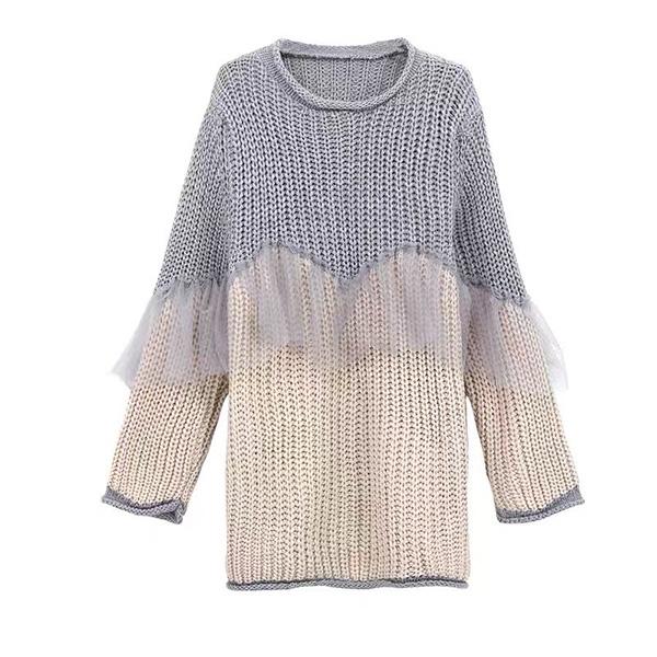 Maternity Wear Spring and Autumn Fashion Top Loose Knit Dress Mid-length Coat for Expectant Mother