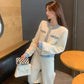 Elegant Little Fragrance Female Spring and Autumn Retro Ladies Casual Temperament White Short Long-sleeved Coat Ladies All-match Coat
