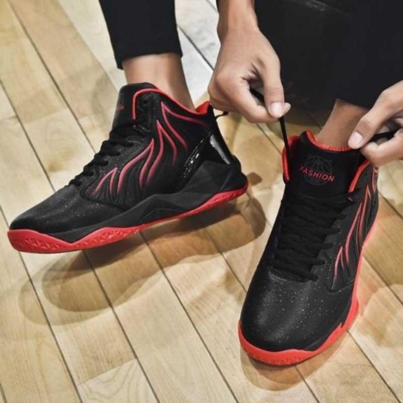 Size 38-46 Men Leather Sneakers Wear-resistant Basketball Shoes Deodorant Lightweight Running Shoes