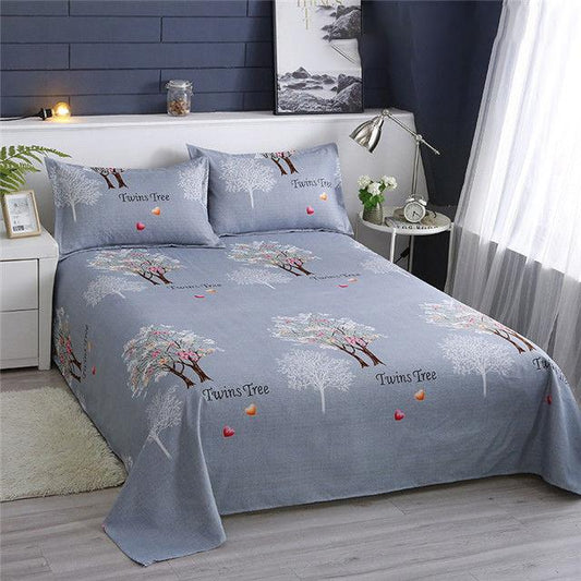 Three-piece Bedding Set of Thick Sanded Sheets Plus Two Pillowcases One Sanded Sheet Skin-friendly Double Single Bed Single Four Seasons