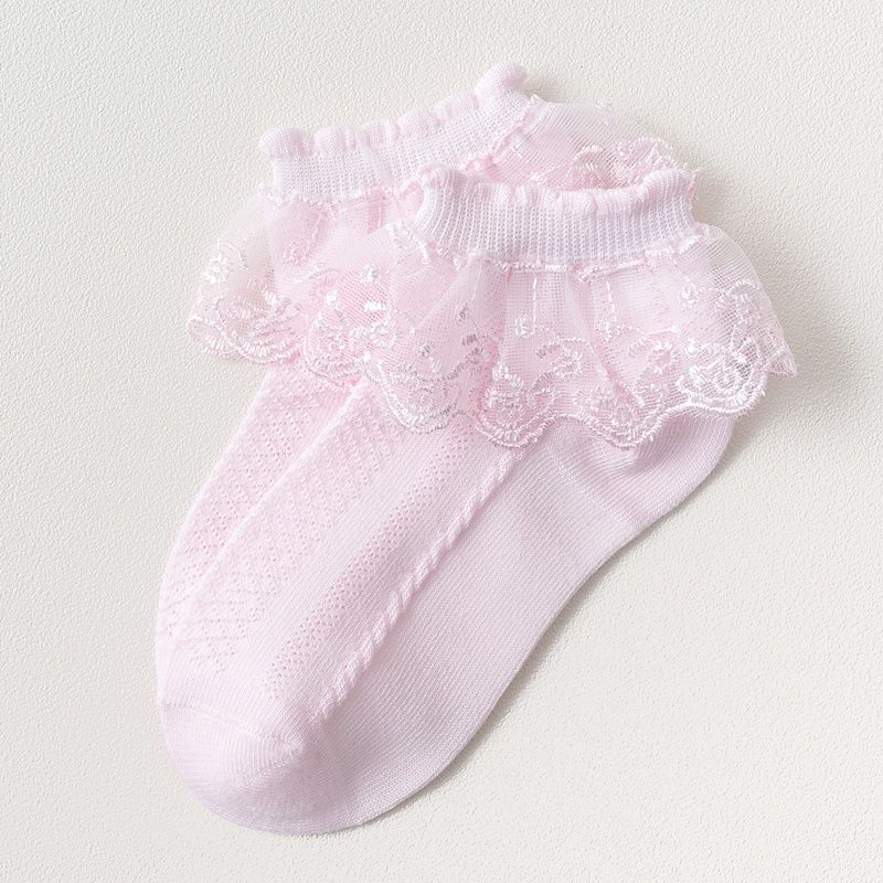 Children's Lace Socks Autumn and Winter Models Summer Cotton Japanese Lace Princess White Dancing Baby