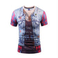 Half-sleeve Clothes Summer Men's Round Neck Short-sleeved T-shirt Top 3D Creative Art Print T-shirt