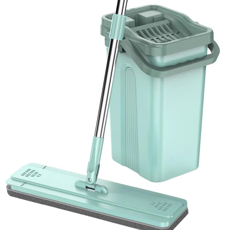 Thickened Hand-washing Mop Lazy Mopping Artifact Household Scraper Dry and Wet Separation Flat Mop with One Mop