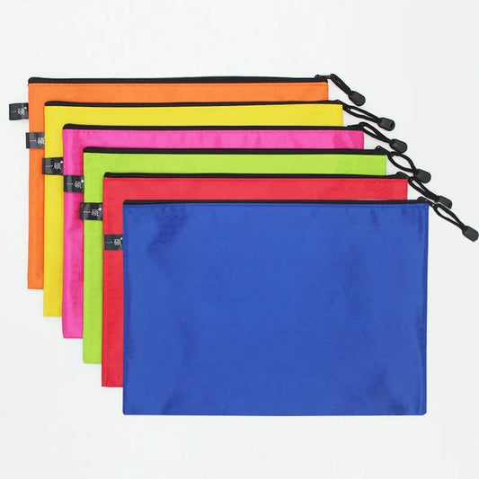Five-color Mixed Thick A4 Ball Pattern Zipper Bag Document Bag Waterproof Canvas Information Bag