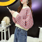 Autumn  Women Fashion Sweater Casual Knitting Sweater  Round Neck Pullovers Loose Casual Long Sleeve Sweater