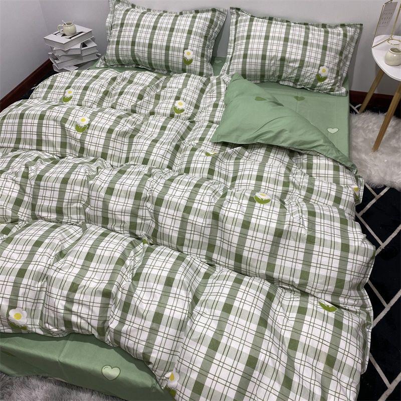 Bed Sheets Quilt Cover Pillowcase Four-piece Set Simple Double Bed Household Daily Necessities Four-piece Set, Bedding
