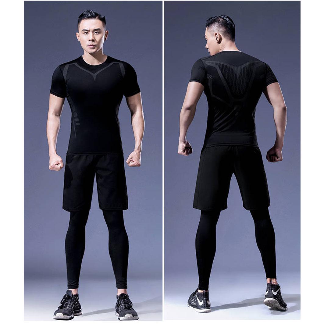 Men's Fitness Running Quick-drying Sportswear Outdoor Jogging Sportswear Breathable Tight Suit Clothes