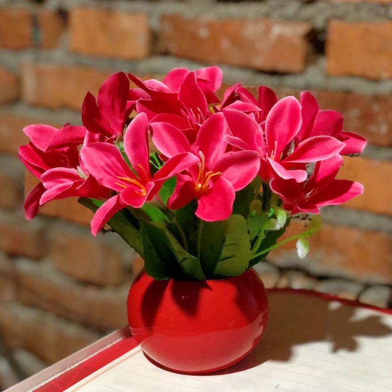Artificial Flower Ceramic Set Fake Flower Potted Plant Home Furnishing Living Room Bedroom Furnishing Hotel Restaurant Decoration Floral Art