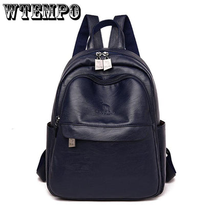 Ladies Leather Backpacks Girls Laptop Bags Everyday Casual Lightweight Travel Bags