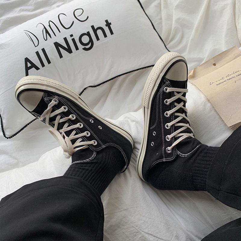 Fashion Men Canvas Shoes Trend Plat Shoes Comfortable Breathable High Quality Thick Bottom Vulcanized Shoes Men