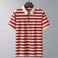 Summer Men's POLO Shirt Short-sleeved T-shirt Handsome Striped Lapel Slim Men's Color Matching Shirt