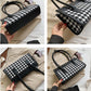 Check Pattern Handbag PU Leather Armpit Bag for Women Shoulder Lady Simple Elegant Baguette Bag