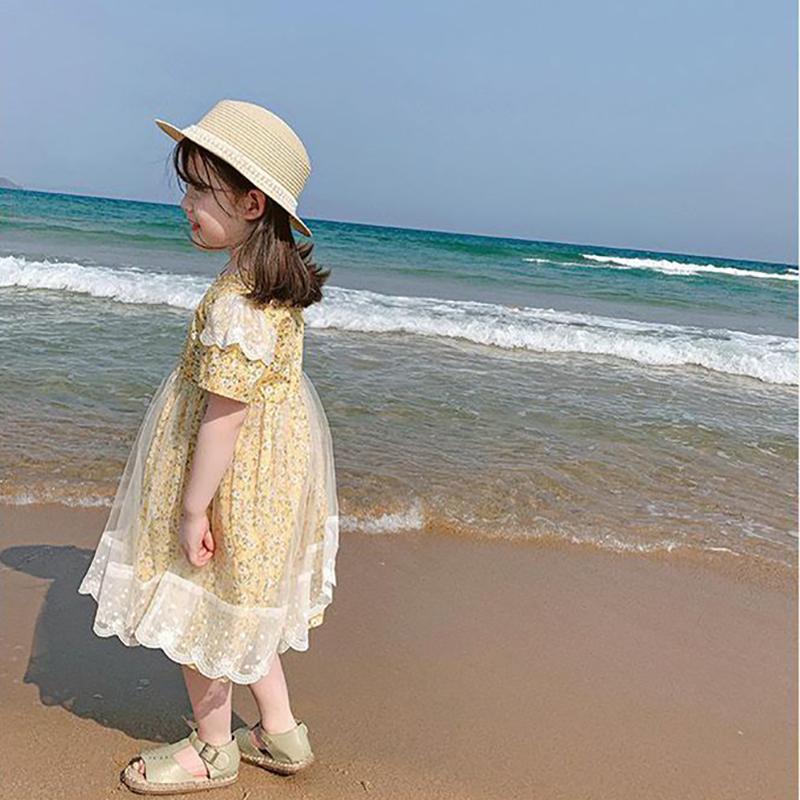 Summer Girls Tutu Dress Baby Dress Kids Dress Children Vestidos Toddler Dress See Through Mesh Patch 2 To 7 Yrs