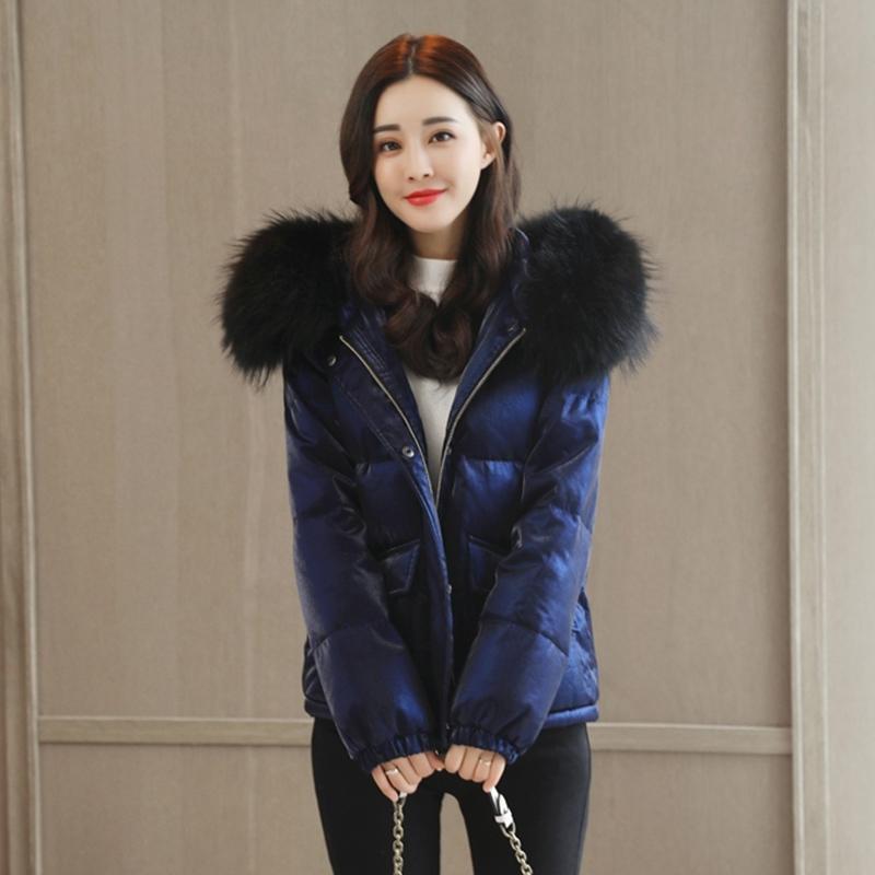 Winter Fashion Trend Big Fur Collar Padded Coat Plus Size Coat Women Short All-match Cotton Coat