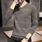 Men's Long-sleeved Sweater Plus Velvet Thickened V-neck Sweatshirts Korean Style Trendy Brand To Keep Warm for Outerwear