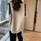 Autumn and Winter Retro Color Matching Vest V-neck Pullover Sleeveless Sweater Loose Casual Top