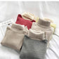 Pofulove High-neck Sweater Women Loose Thickened Pullover Color Matching Autumn Winter Sweater