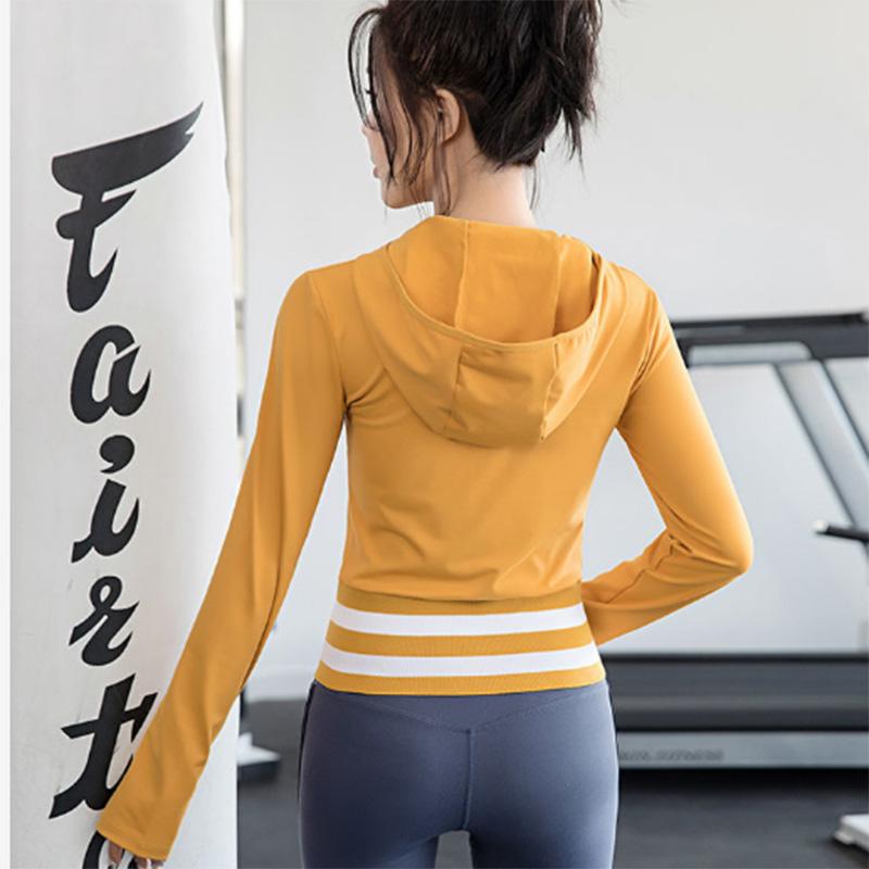 Outer Wear Yoga Clothes Jacket Women's Long-sleeved Zipper Hooded Fitness Clothes Thickened Outdoor Running Sportswear