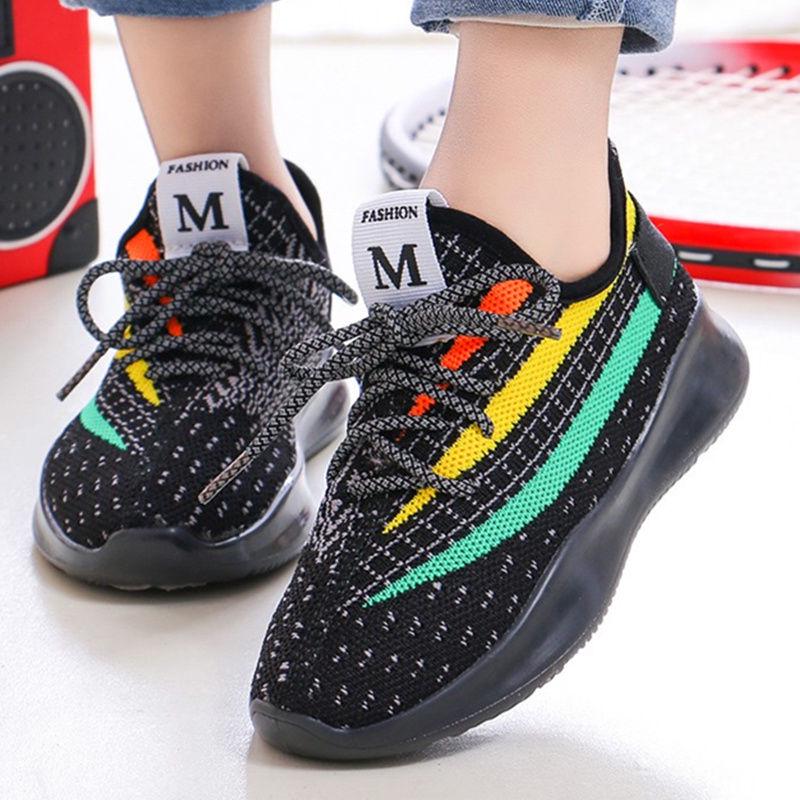 2020 Spring Boys Running Shoes Girls Casual Breathable Flying Woven Coconut Shoe Net Children's Sneakers