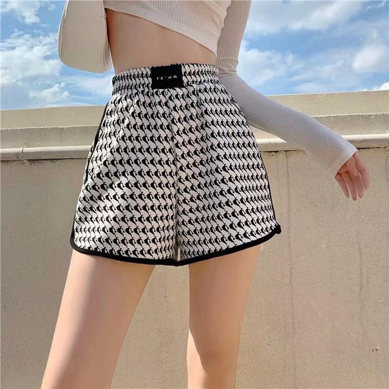 Casual Loose Summer Shorts Women High Waist Printed Short Pants All-match Korean Steetwear High Waist Wide Leg Sports Pants All Match Short Bottoms