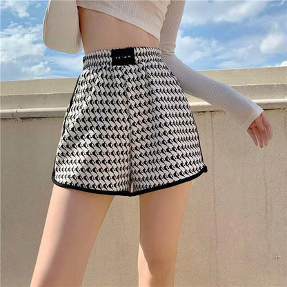 Casual Loose Summer Shorts Women High Waist Printed Short Pants All-match Korean Steetwear High Waist Wide Leg Sports Pants All Match Short Bottoms