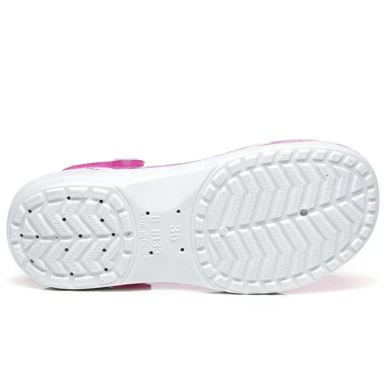 Women's Summer Hole Shoes Sandals Jelly Shoes Ladies Slippers Soft Sole Nurse Shoes Comfortable Mother Shoes Flip-Flops Sandals Dual Use Bath Slippers