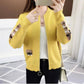 Round Neck Knitted Cartoon Baseball Uniform Jacquard Embroidery Cardigan Short Zipper Sweater