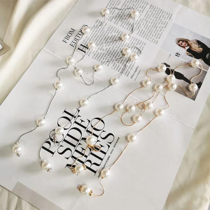 Pearl Thin Waist Chain Simple Versatile Decorative Dress with Skirt Slim Waist Thin Belt Women