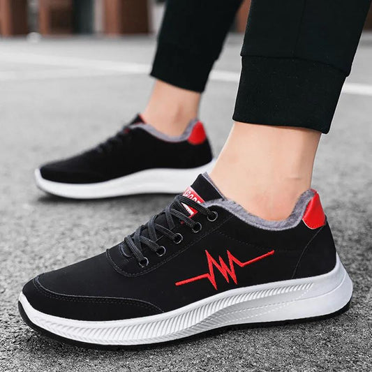 Autumn and Winter Men's Shoes Fleece Warm Cotton Shoes Non-slip Soft Bottom Sports Shoes