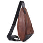 Chest Bag Men's Large Capacity Pu Leather Messenger Bag Outdoor Riding Sports Travel Shoulder Bag