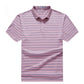 Plus Size Men's Plus Fat Short-sleeved Summer Loose Striped POLO Shirt Plus Size T-shirt Trendy Men's Clothing