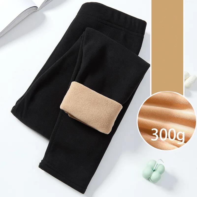 Women's Warm Pants Plus Velvet Thickening Ladies Long Trousers One-piece Lamb Velvet High Waist Inner and Outer Leggings