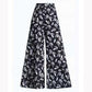 Flower Print Wide-leg Pants Women's Summer Large Size High Waist Loose Drape Thin Trousers Elastic Waist Skirt Pants