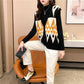 Spring and Autumn Lazy Style All-match V-neck Cardigan Sleeveless Color Matching Loose Sweater Rhombus Wear Vest Knitted Waistcoat Women