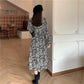 French Retro Floral Bottoming Long Dress Korean Version Loose and Thin Hepburn Printed Female Long Skirt