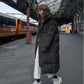 Winter Mid-length Down Jacket Ladies Korean Fashion Thick Warm Hooded Jacket