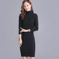 Sweater Women's Turtleneck Pullover Mid-length Knitwear Korean Pure Color Trending Sweater Dress Clothes Set Autumn and Winter
