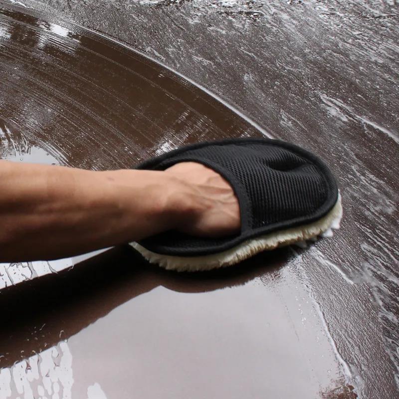 Car Wash Wool Gloves Absorbent and Thickened Special Non-shedding Pure Cotton Wipe Car Waxing Towel Microfiber Wool