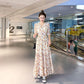 Chiffon Floral Fairy Dress French Style V-neck Temperament High Waist Thin Ruffle Dress Sweet and Lovely Temperament Elegant Chiffon Dress