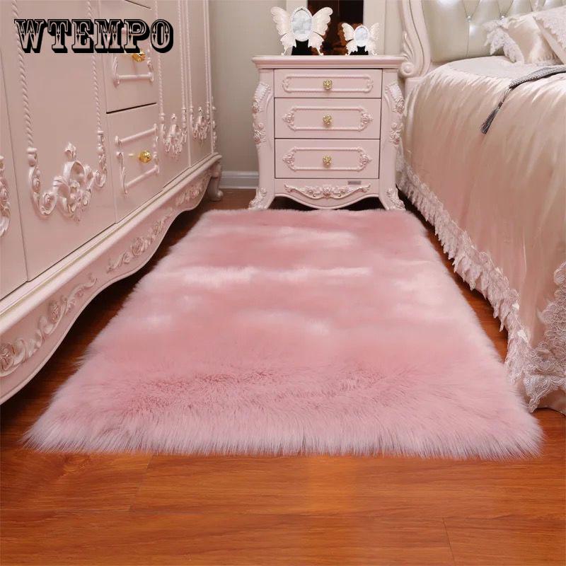 Hairy Carpets Soft Artificial Buckskin Plain Fur Skin Fluffy Bedroom Faux Mats Washable
