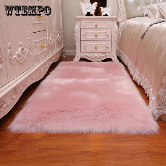 Soft Faux Comfort Buckskin Rug Mat Carpet Pad Anti-Slip Chair Sofa Cover For Bedroom