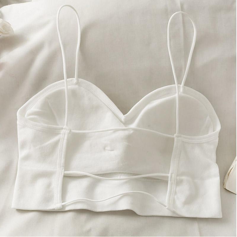 Spring and Summer Hollowed Out Sports Wrap Chest Beautiful Back and Bra Girls' Anti Light Gathering No Steel Ring Elastic No Buckle Bra